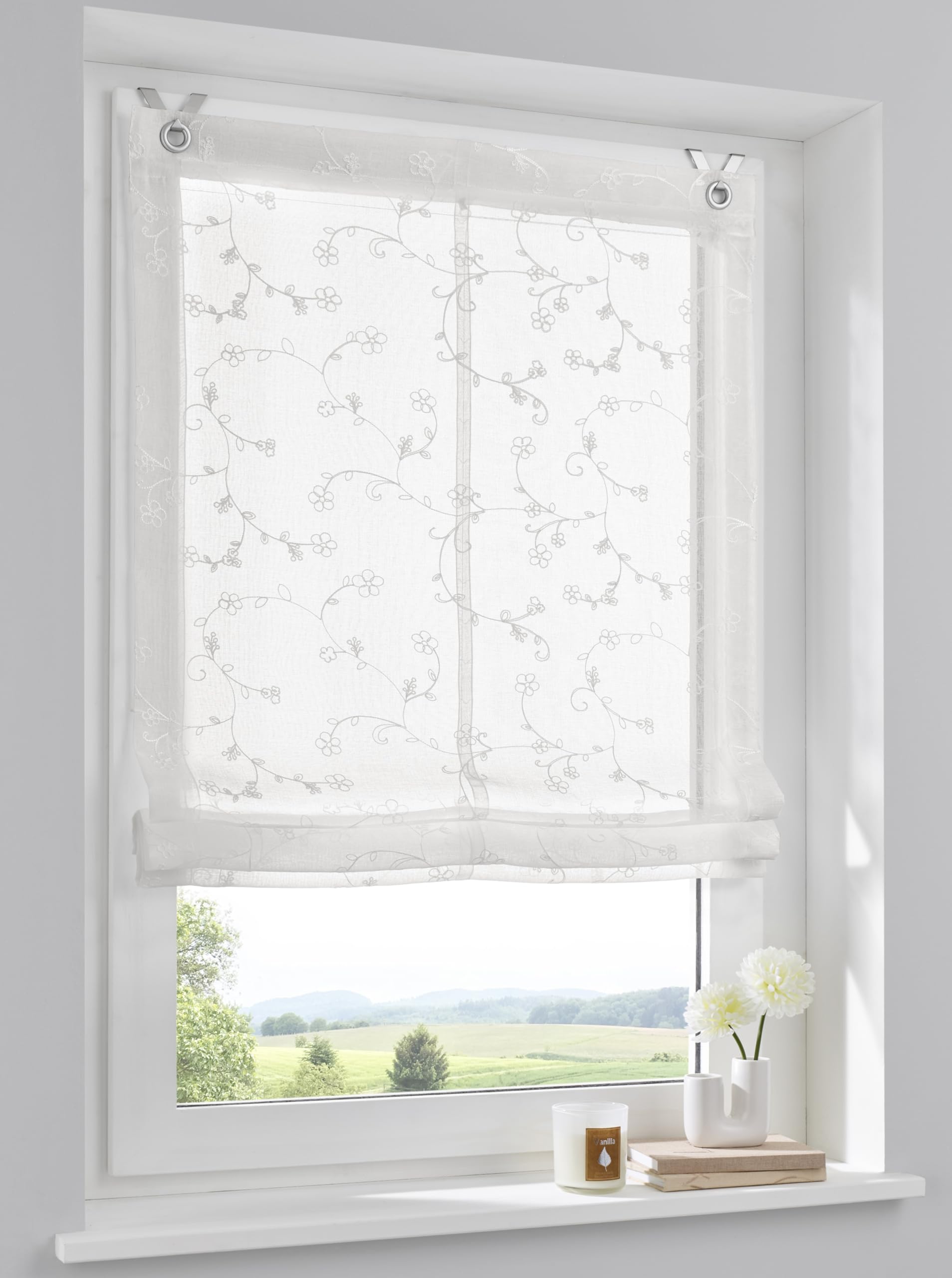 Suzy White Plain Lead Weighted Voile Net Curtain - Sold In Set Sizes - Free Post - Foto 9