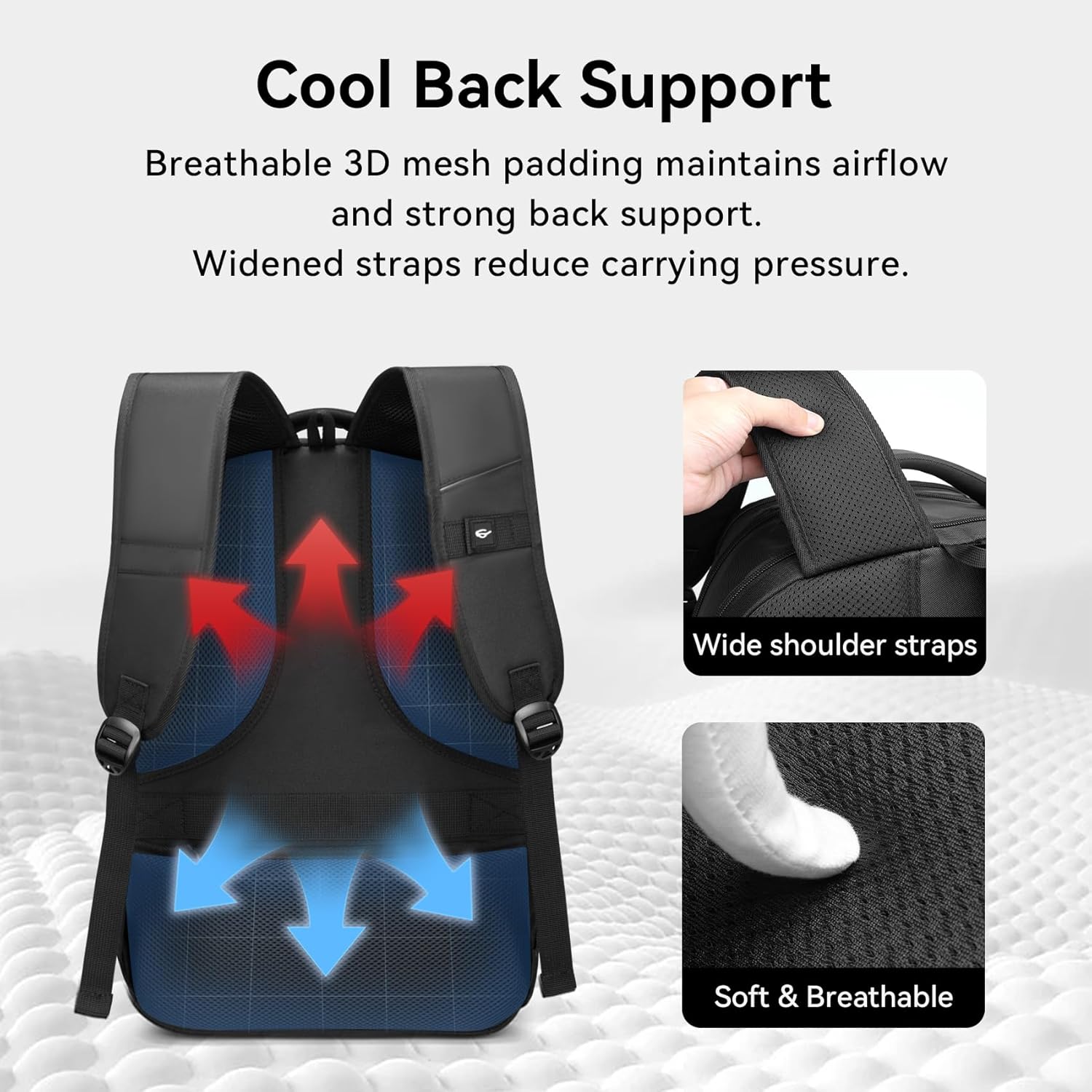 CROSSGEAR Laptop Backpack for Men, 17.3 Inch Large Travel Backpack with Anti-theft Lock, Water Resistant Business Computer Backpack with USB Charging Port, Breathable Padded, Casual Daypacks - Image 4