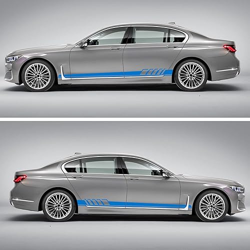 Miniatura 19 de QianBao Calcomanías de vinilo con diseño gráfico de rayas laterales para puerta de auto, calcomanías modificadas para bricolaje, universal