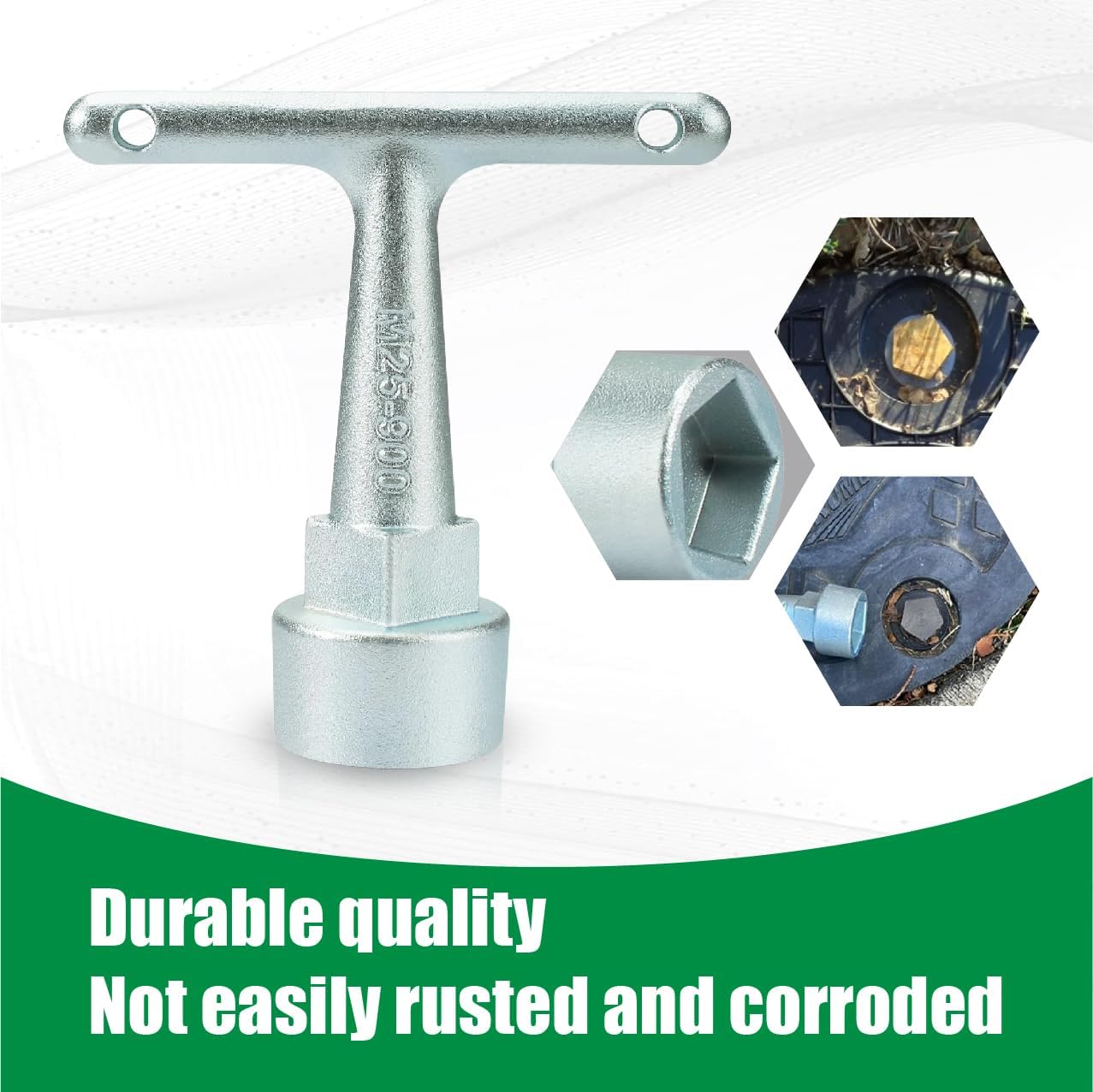 Folding Water Meter Key & Curb Stop Tool - Universal Pentagonal Wrench for Utility Box Covers and Water Meter Access