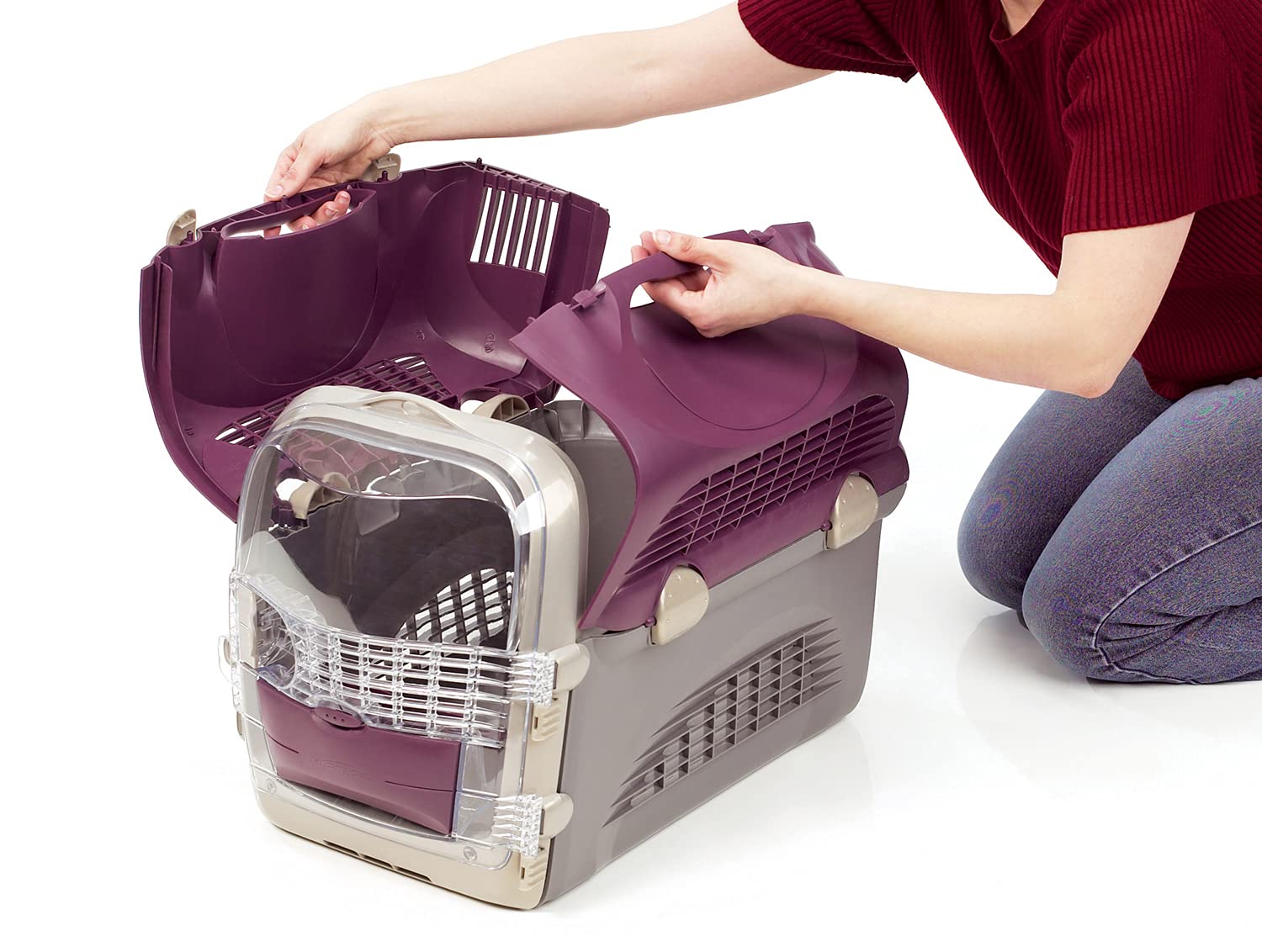 Catit Pet Cabrio Transportín para Gato, Cherry