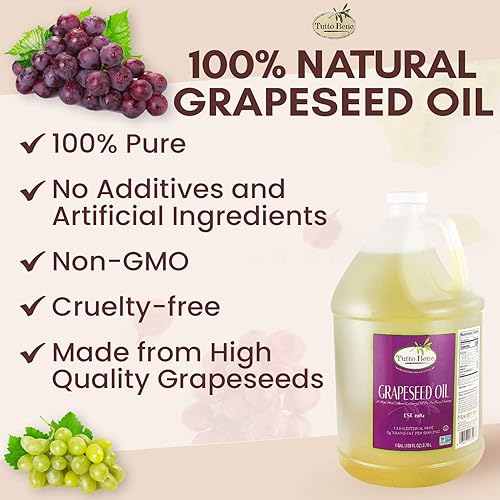 Miniatura 2 de Aceite de semilla de uva Tutto Bene de primera calidad para cocinar con 0 de grasa trans para una vida saludable sin colesterol alto en