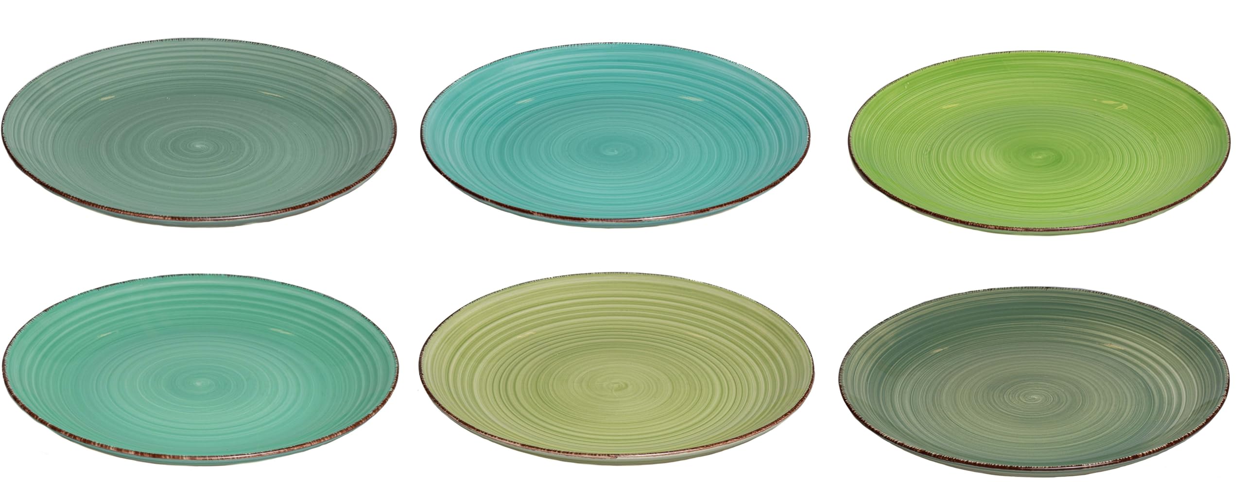 Cookinglife Vajilla verde 18 piezas / 6 personas – 6 platos llanos, 6 platos hondos y 6 platos de desayuno
