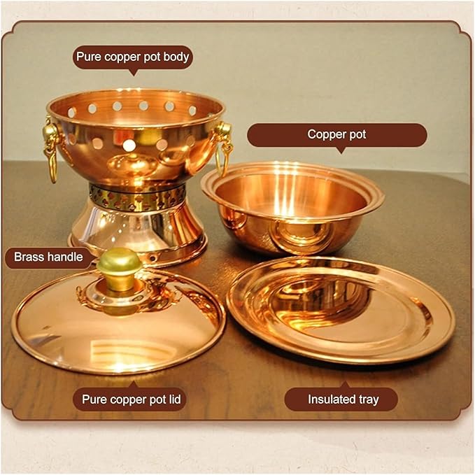 Olla de cobre Shabu para fondue, mini olla para cocina, para 1-2 personas miniatura 3