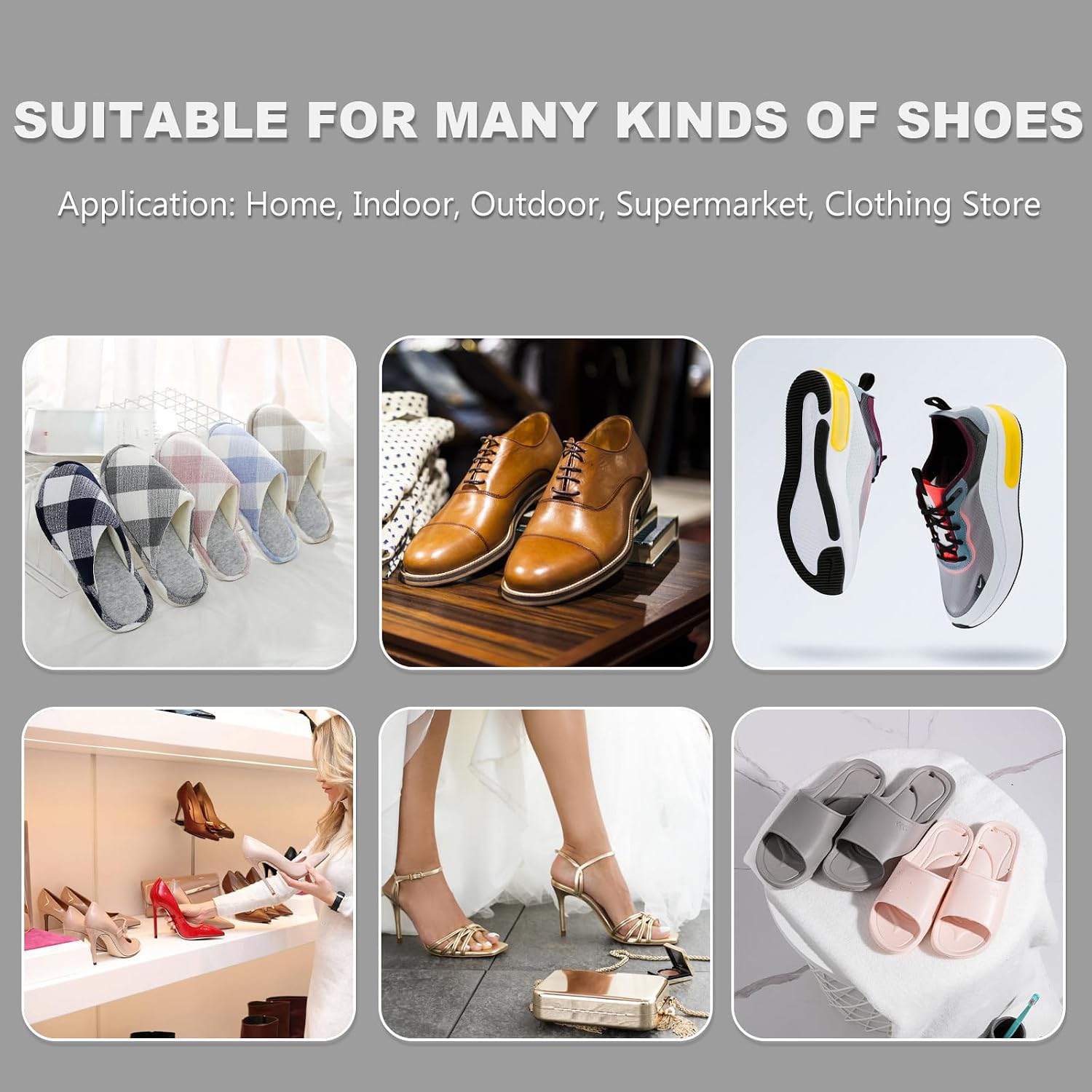15pcs Shoe Hanger - Thickened Plastic Shoes Display Hook Drying Rack Hanging Storage Closet Organizer Hook for Home Shop Mall Supermarket - Black 8.5x3.9x0.5in