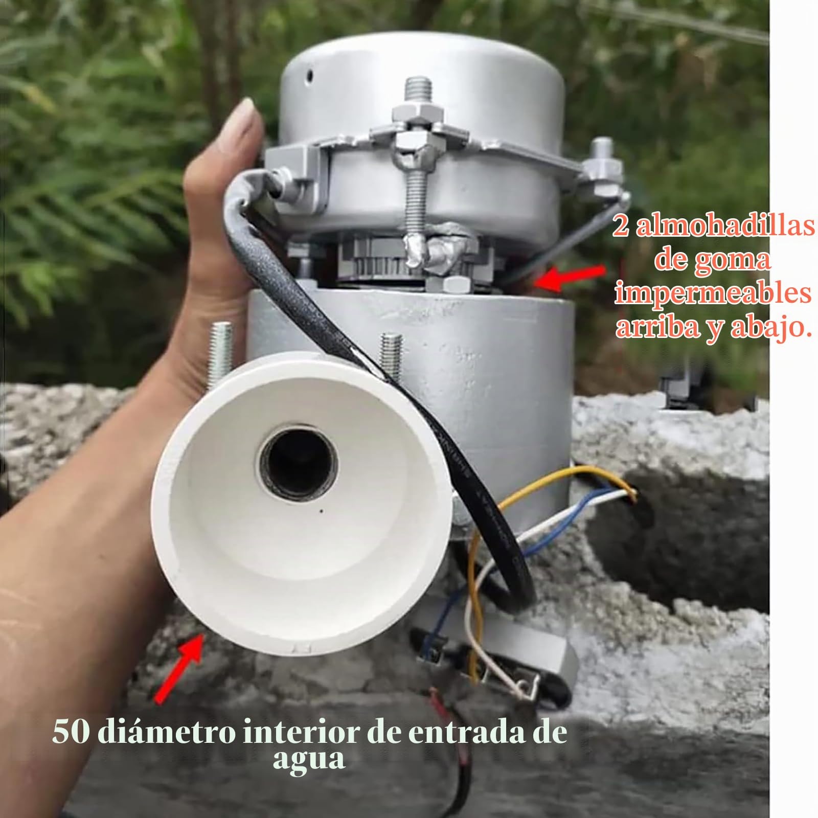 Generador de turbina de Agua de 220 V, generador hidroeléctrico Horizontal de 1000 W, diámetro de Salida de 114 MGM, generador de turbina de Agua para Acampar al Aire Libre en casa
