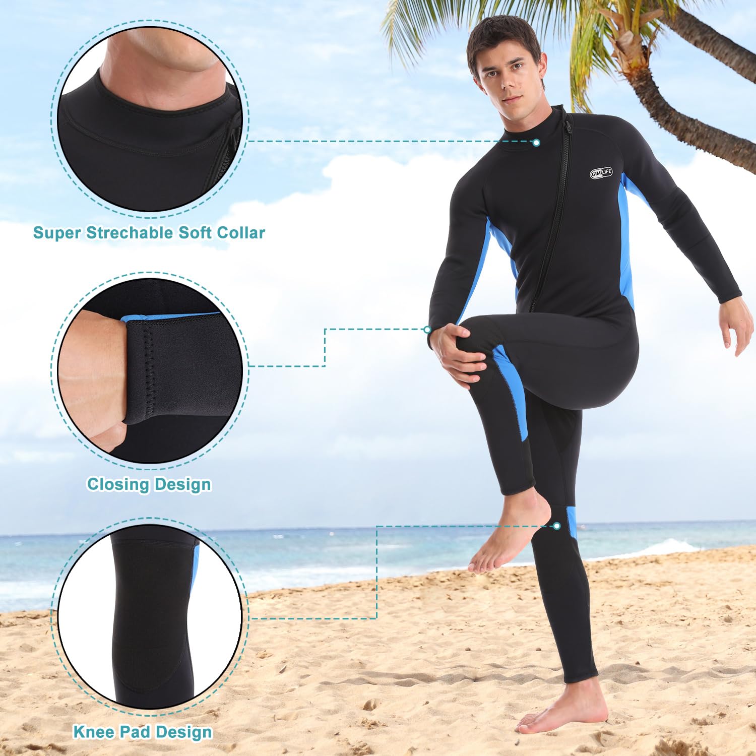 Muta da Uomo, Corpo Intero Muta Sub Uomo, Muta in Neoprene da 3mm Muta da Sub per Immersioni Snorkeling Nuoto Surf