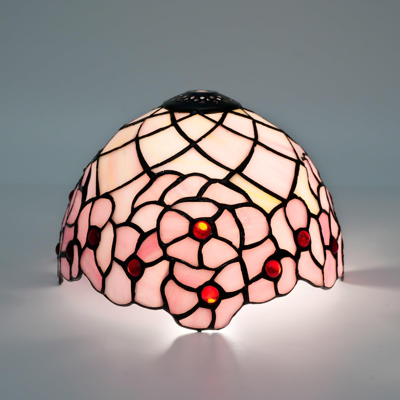Amazon.co.jp: Tiffany 8インチ ピンク桜ステンドグラスランプシェード