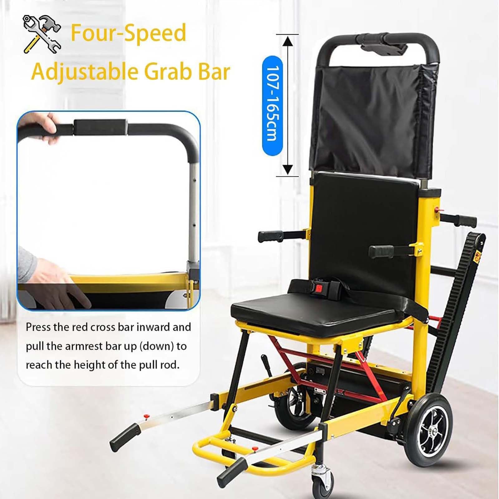 Raupen-Treppensteiger-Rollstuhl, elektrischer Raupen-Treppensteiger, tragbarer Sackkarren-Treppensteiger, kann Treppen hoch- und runtergehen, Stuhl, Treppensteig-Rollstuhl für ältere Patient