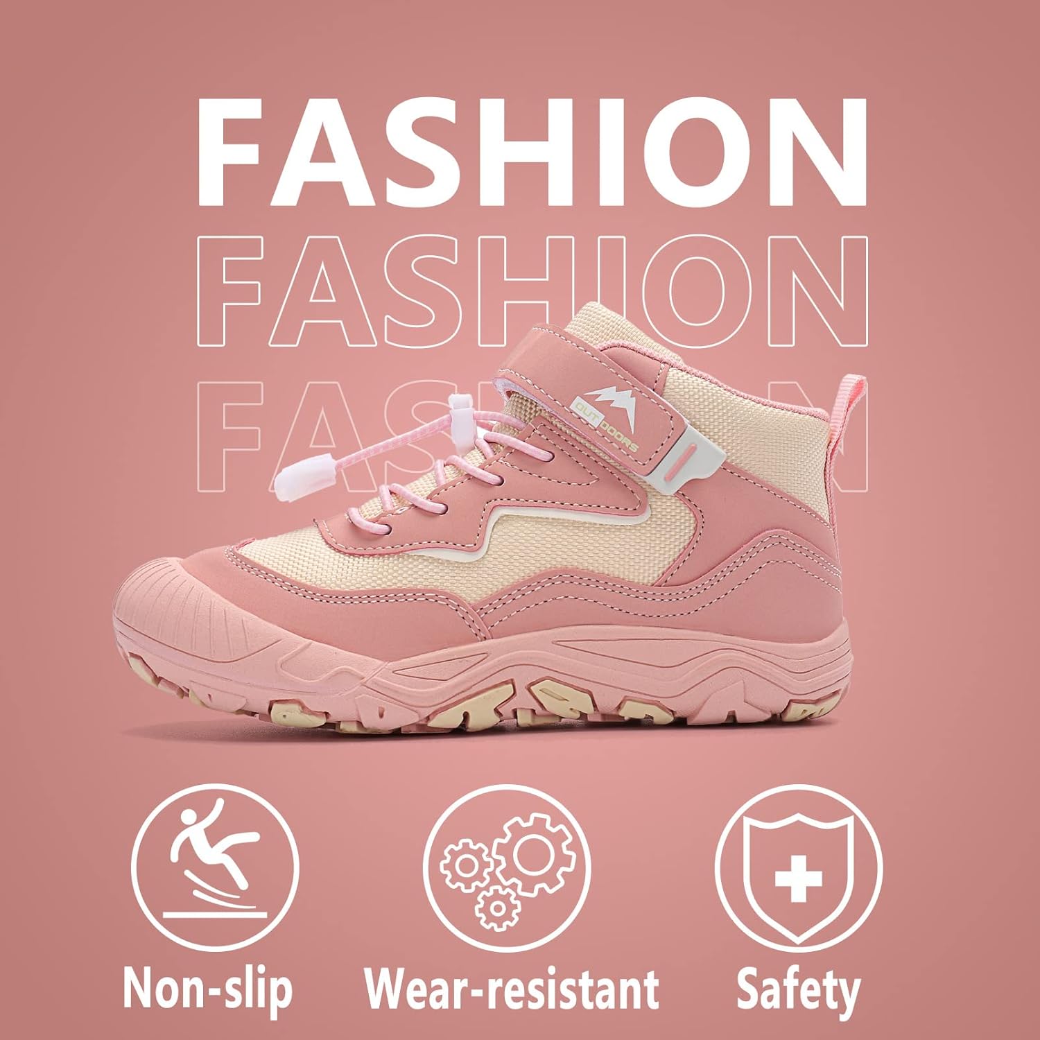 FLIOZY Hiking Boots Boys Girls Walking Shoes Kids Anti Collision Non Slip Hiking Boot Outdoor Trekking Walking Sneakers