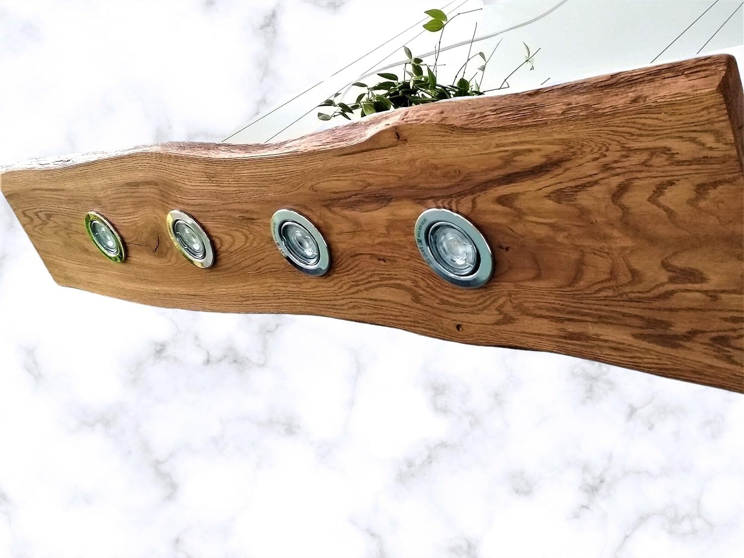 FRIESENLICHT TESSA LED Hängelampe Esstisch Pendelleuchte Holz Rustikal Mit Baumkante Dimmbar