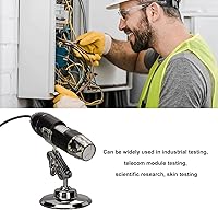 Vista 2 de Hilitand Microscopio digital USB 50X a 1600X, negro, luz LED, material ABS, portátil, compatible con teléfonos inteligentes