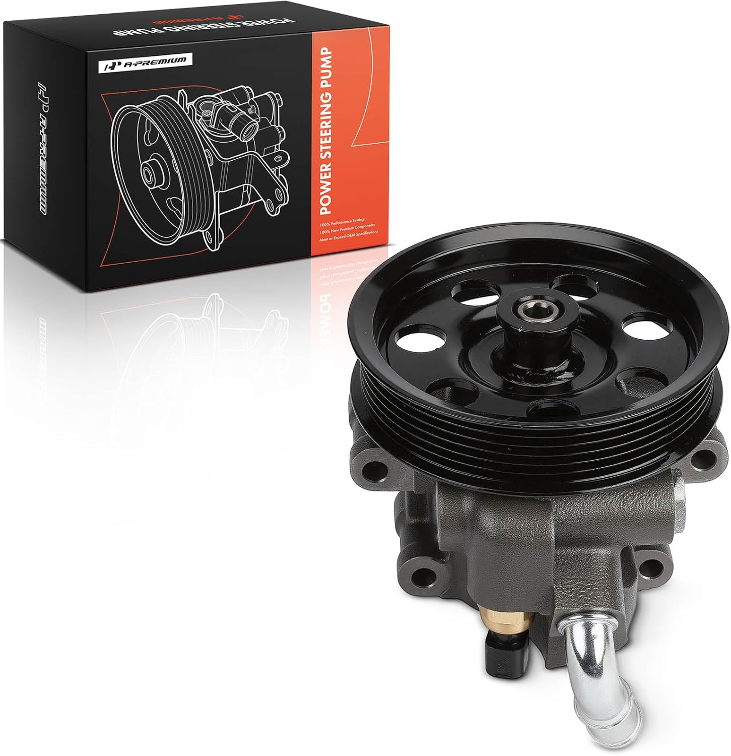 A-Premium Power Steering Pump, with Pulley, Compatible with Ford Escape 2001-2004 & Mazda Tribute 2001-2004, L4 2.0L Gas, Replace # EC0132600E, YL8Z-3A674-AARM