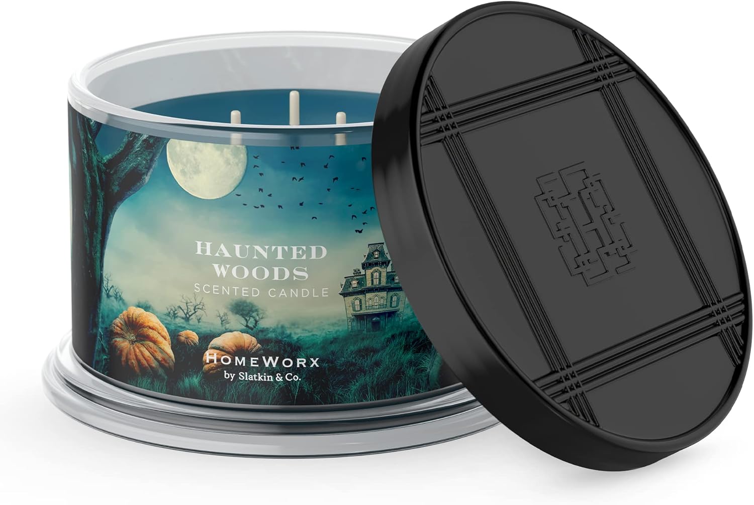Premium Scented 4Wick Candle, Haunted Woods, HomeWorx by