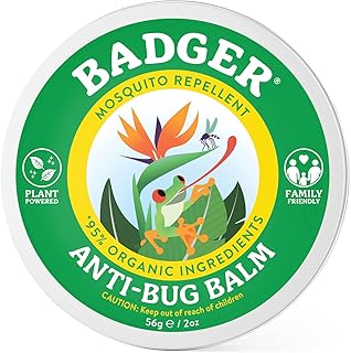 Badger Bug Repellent, Organic Deet-Free Mosquito Repellent with Citronella & Lemongrass, Easy to Use Travel Size Camping E...