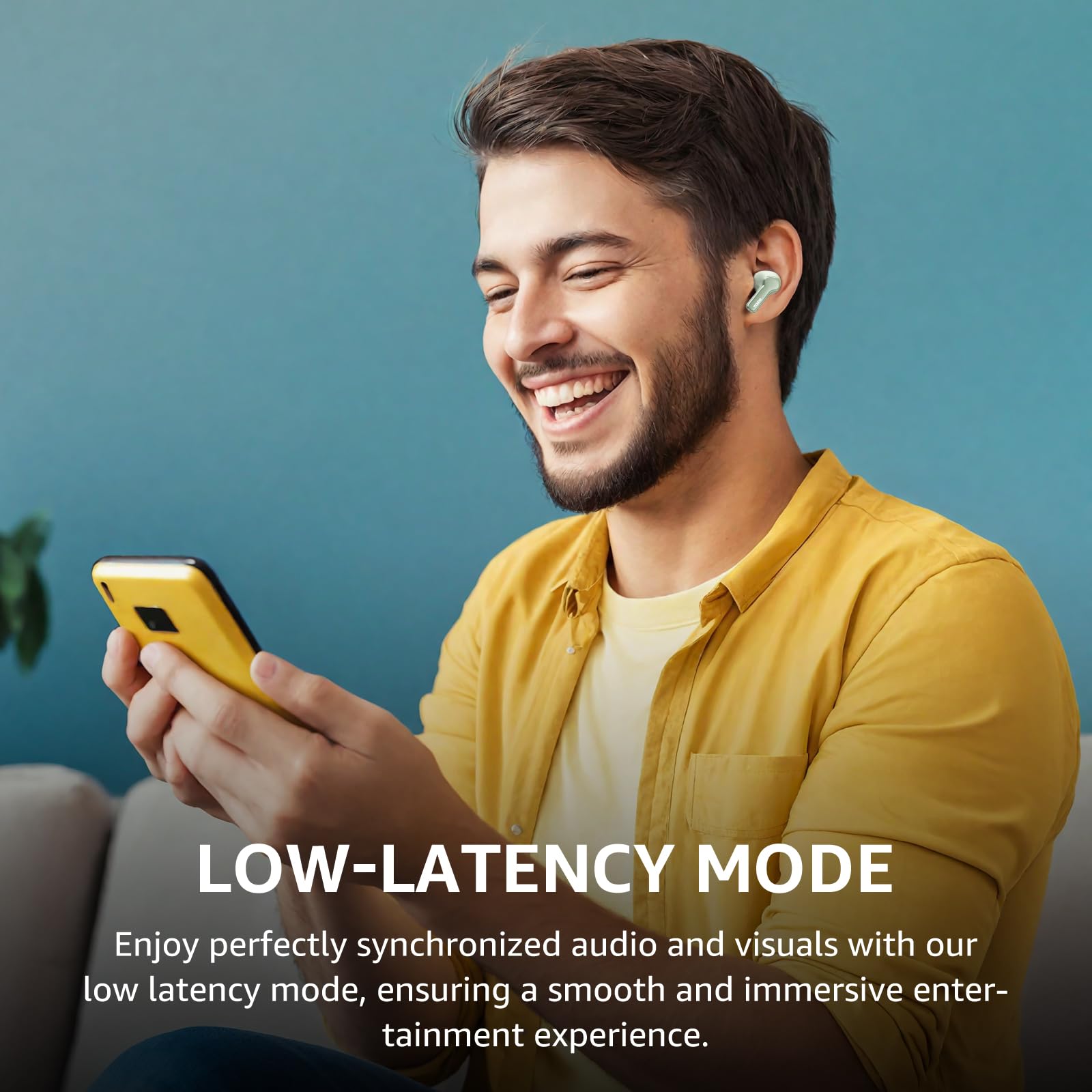 TOZO NC3 bezprzewodowe słuchawki Bluetooth 5.3, słuchawki douszne z hybrydową aktywną redukcją szumów, 6 mikrofonów, 55 godzin, wyświetlacz cyfrowy, sterowanie aplikacją, wodoszczelność IPX8