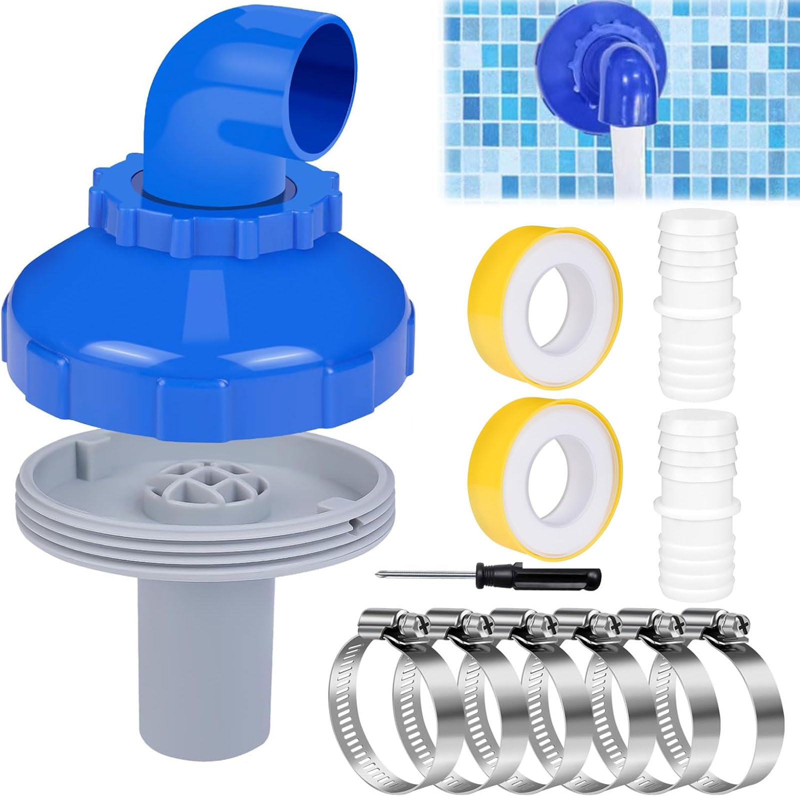 Buse de remplissage de piscine 32 mm, rotative 360°, diamètre 32/38, kit accessoires pour piscine hors-sol Bestway Intex