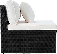 Vista 9 de SAFAVIEH PAT7515A Collection Pramla - Juego otomano de 4 piezas para exteriores negro y beige