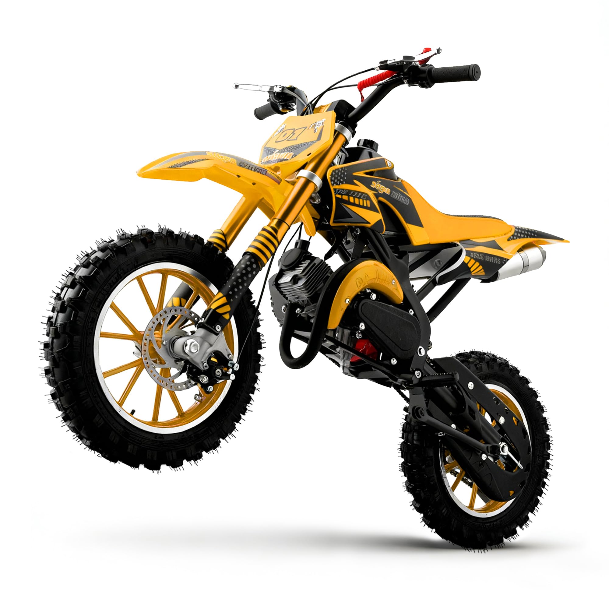 50cc Dirt Bike, 2 Stroke Gas Mini Bike for Kids 8-10 2025 Upgraded, Orange