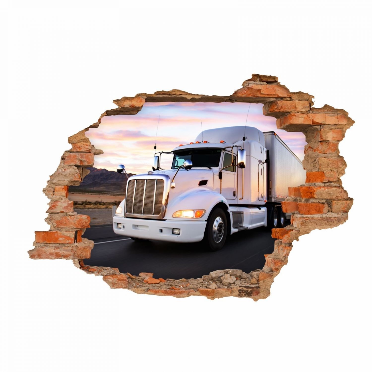 nikima 057 - Adesivo da parete per cameretta dei bambini, camion e camion
