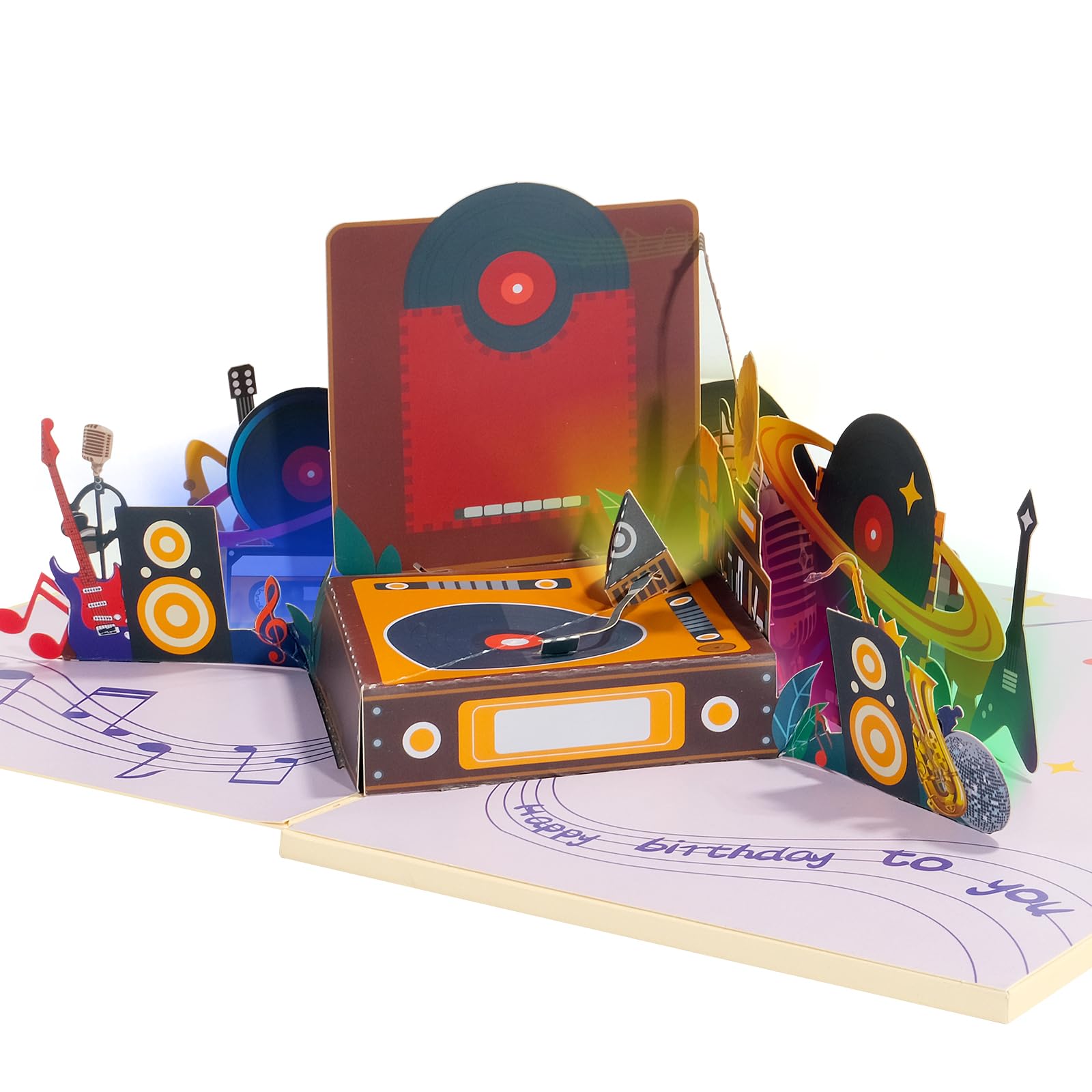 CANREVEL Birthday Cards 3D PopUp LED Light Candle Cake Music Happy Birthday Card Postcards Greeting Cards Gifts Ideas for Women, Men - Birthday Record