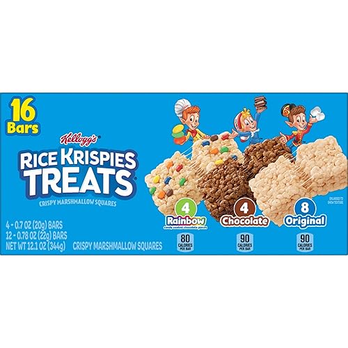 Miniatura 7 de Rice Krispies Treats Cuadrados crujientes de malvavisco, aperitivos para niños, barras de cereales, paquete variado, caja de 12.1 onzas (16 barras)