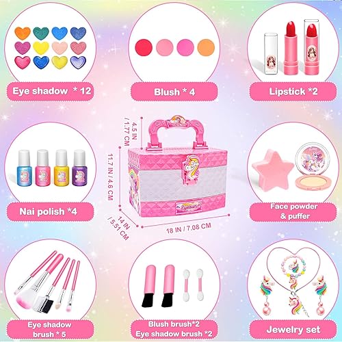 Miniatura 5 de Juguetes para niñas, kit de maquillaje para niñas, juguetes para niñas de 3, 4, 5, 6, 7, 8, 9, 10, 11, 12 años, juego de maquillaje lavable para