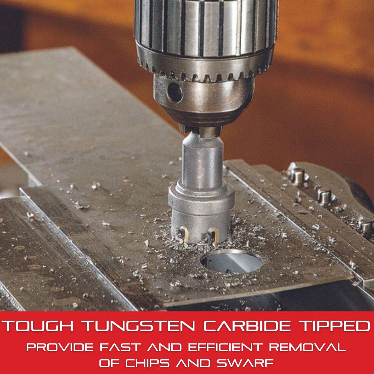 Starrett Hartmetall-bestückte Lochsäge - SM50 Blechschneider mit Aufnahme- und Zentrierbohrer - zum Bohren von Edelstahl-Aluminiumlegierungen - 50 mm