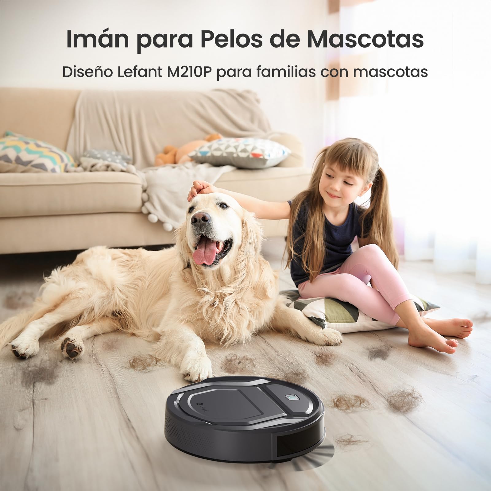 Lefant Robot Aspirador 2200Pa, Aspirador Robot Autonomía de 120 Min, WiFi/App/Alexa, Sensor de Anticolisión/Caída Navegación Inteligente, Delgado y Silencioso, 6 Modos de Limpieza M210 Pro