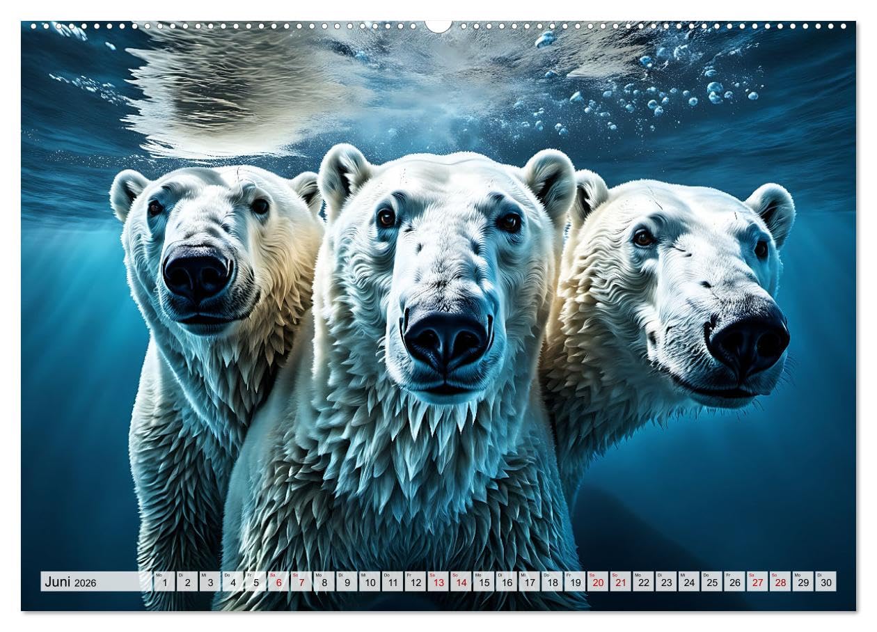 Im magischen Land der Eisbären (hochwertiger Premium Wandkalender 2026 DIN A2 quer), Kunstdruck in Hochglanz: Zauberhafte Bilder von Polarbären in ... Welt im ewigen Eis (CALVENDO Tiere)