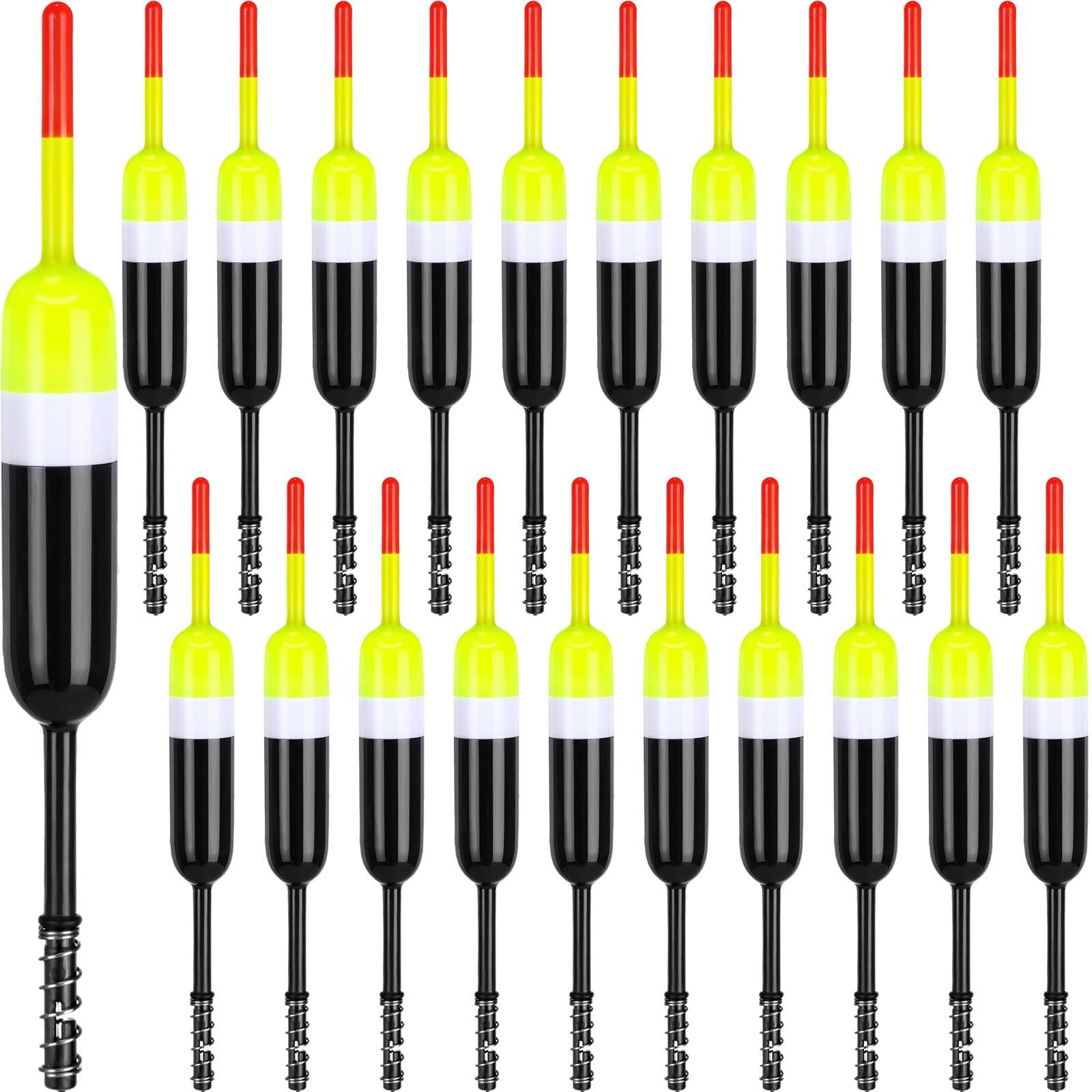 VioraWhite 20 Pcs Fishing Floats Bobbers Spring Oval Stick Slip Floats Balsa Wood High Visibility and Sensitive for Crappie Catfish Trout Panfish Walleye Fishing(2.4?x0.59?x5.7?,Yellow Cylinder)