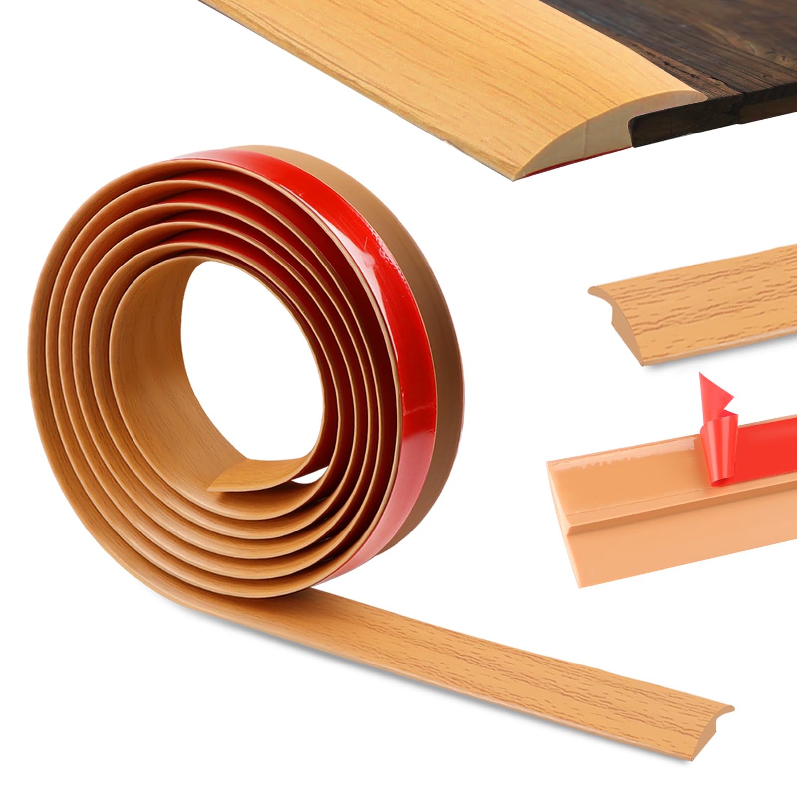 Ztowoto Yellow Wood Grain-400Cm 400Cm Carpet Door Strips-Self Adhesive,Threshold Strip Door Bar Pvc，Floor Transition Strips Edgings Flooring,Door Threshold For Tile/Carpet Flooring Threshold Transition(3.5Cm,Yellow Wood Grain)
