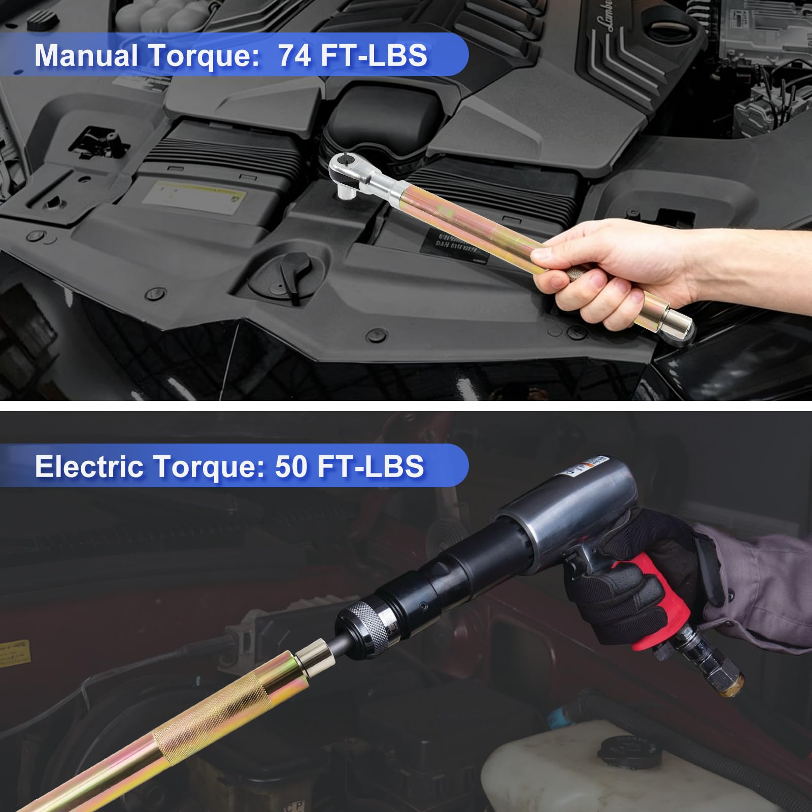 Llave de extensión con trinquete, juego de llaves de extensión de alto rendimiento de 1/2 pulgada con alcance estrecho y adaptador, para trabajos de automoción, bricolaje y mecánica.