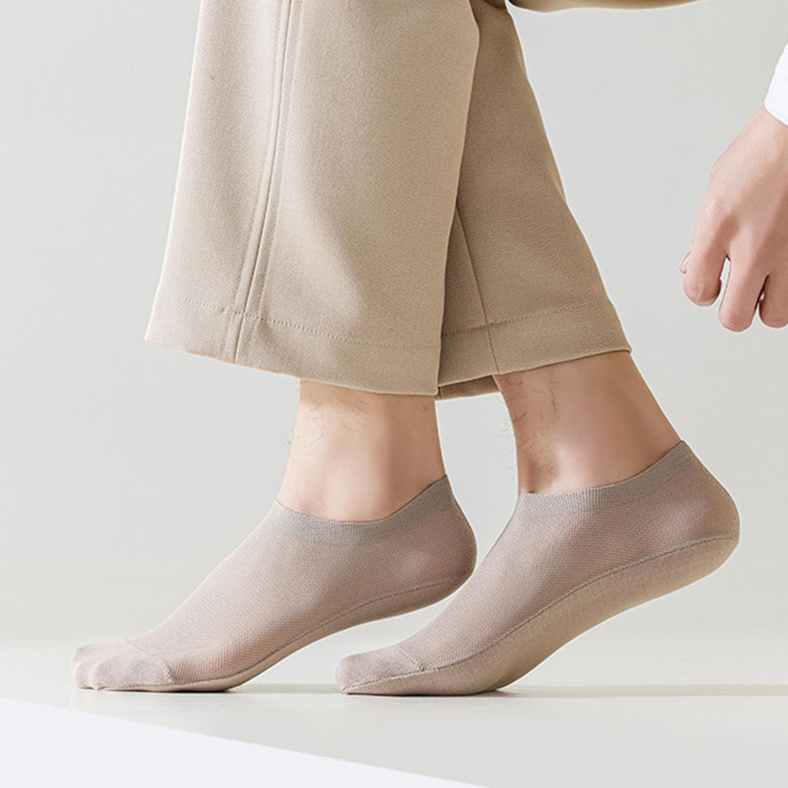 CEAeis Invisible Ice Silk Breathable Socks, No Show Socks For Men, Male Hollow Out Mesh Breathable Ice Silk Sock