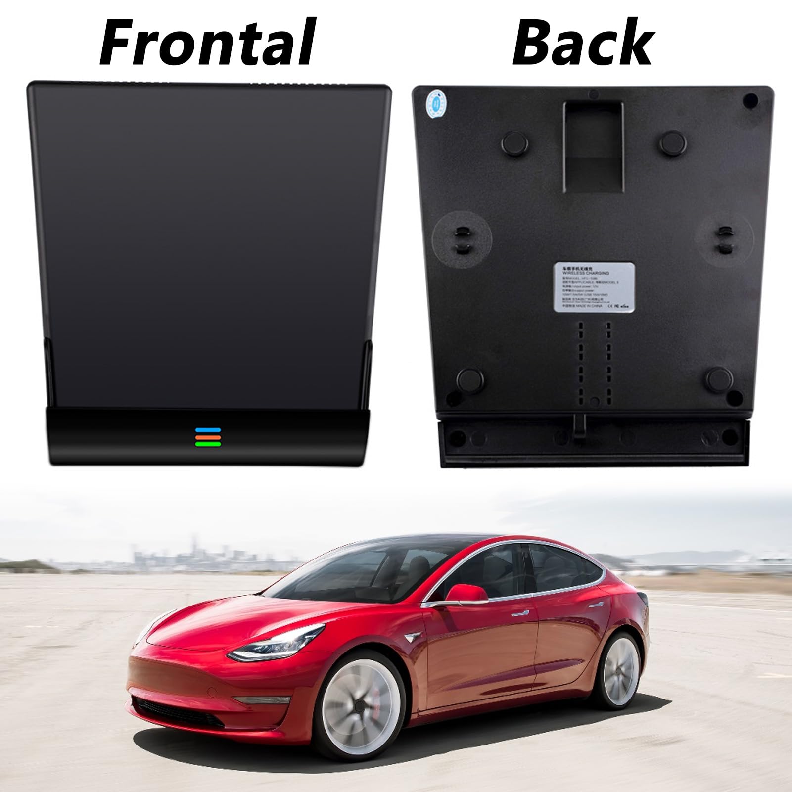 Nowa Aktualizacja Bezprzewodowej ładowarki Samochodowej dla Tesla Model 3 (2019-2020),Podkładka Szybkiego ładowania15W,ładowarka Konsoli środkowej Współpracuje Z Telefonami Obsługującymi QI