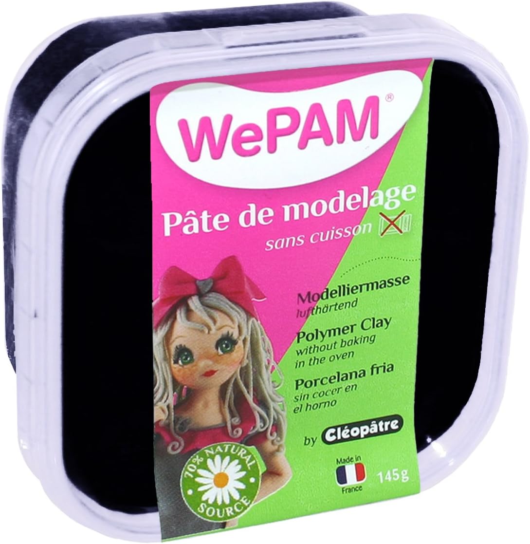 WePAM - PFWBLK-145 - Air Hardening Modelling Clay, 145 g, Black