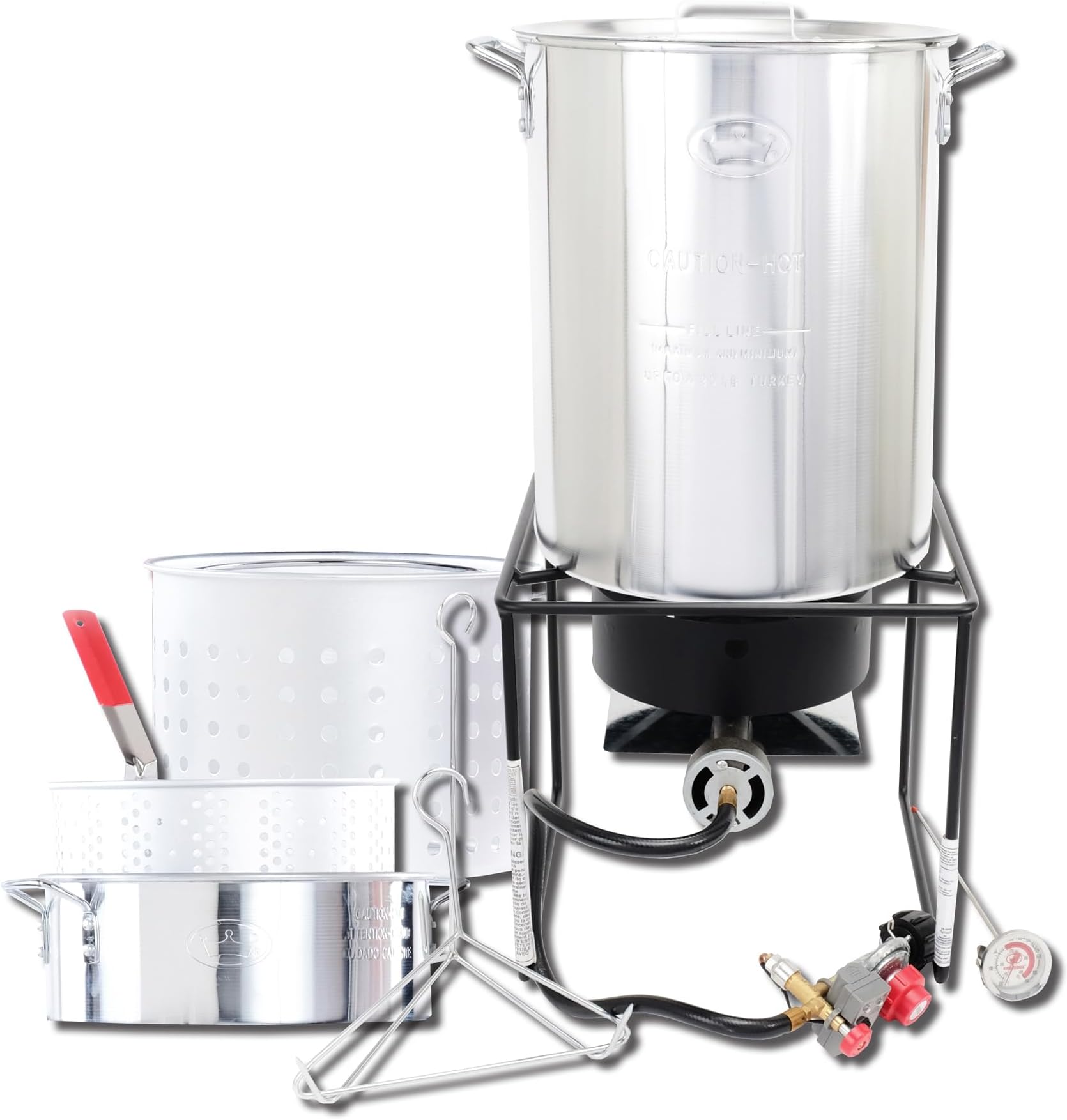 Propane Outdoor Fry Boil Package with 2 Pots, silver, one size (12RTFBF3)