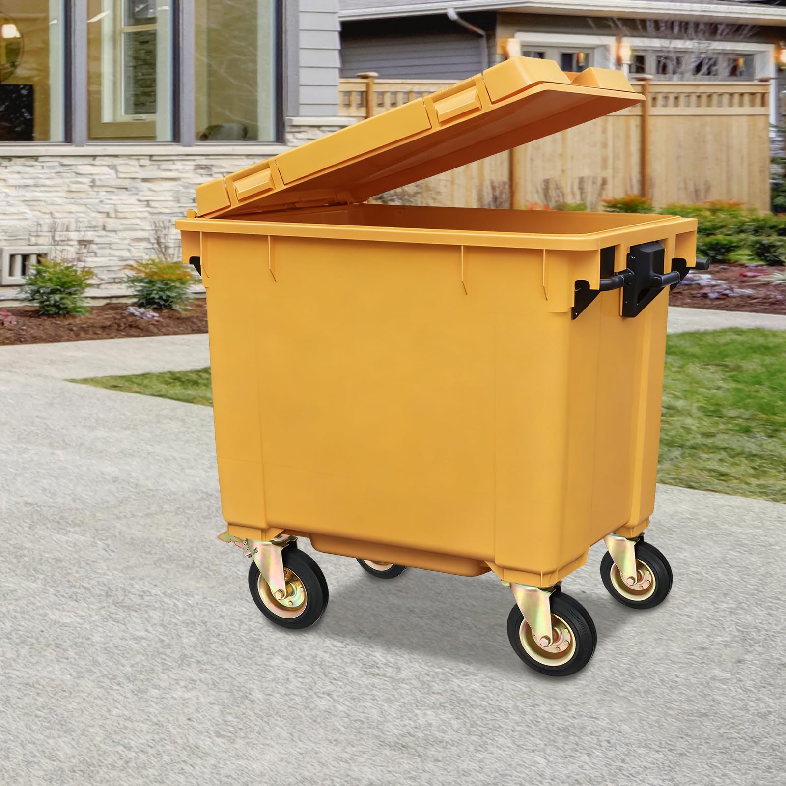 4 Stück 8 Zoll Lenkrollen(200mm), Schwerlastrollen mit Bremse, 360°-Manövrierfähigkeit Möbelrollen, Doppelkugellager, Gummirollen, Transportrollen, Schwarz