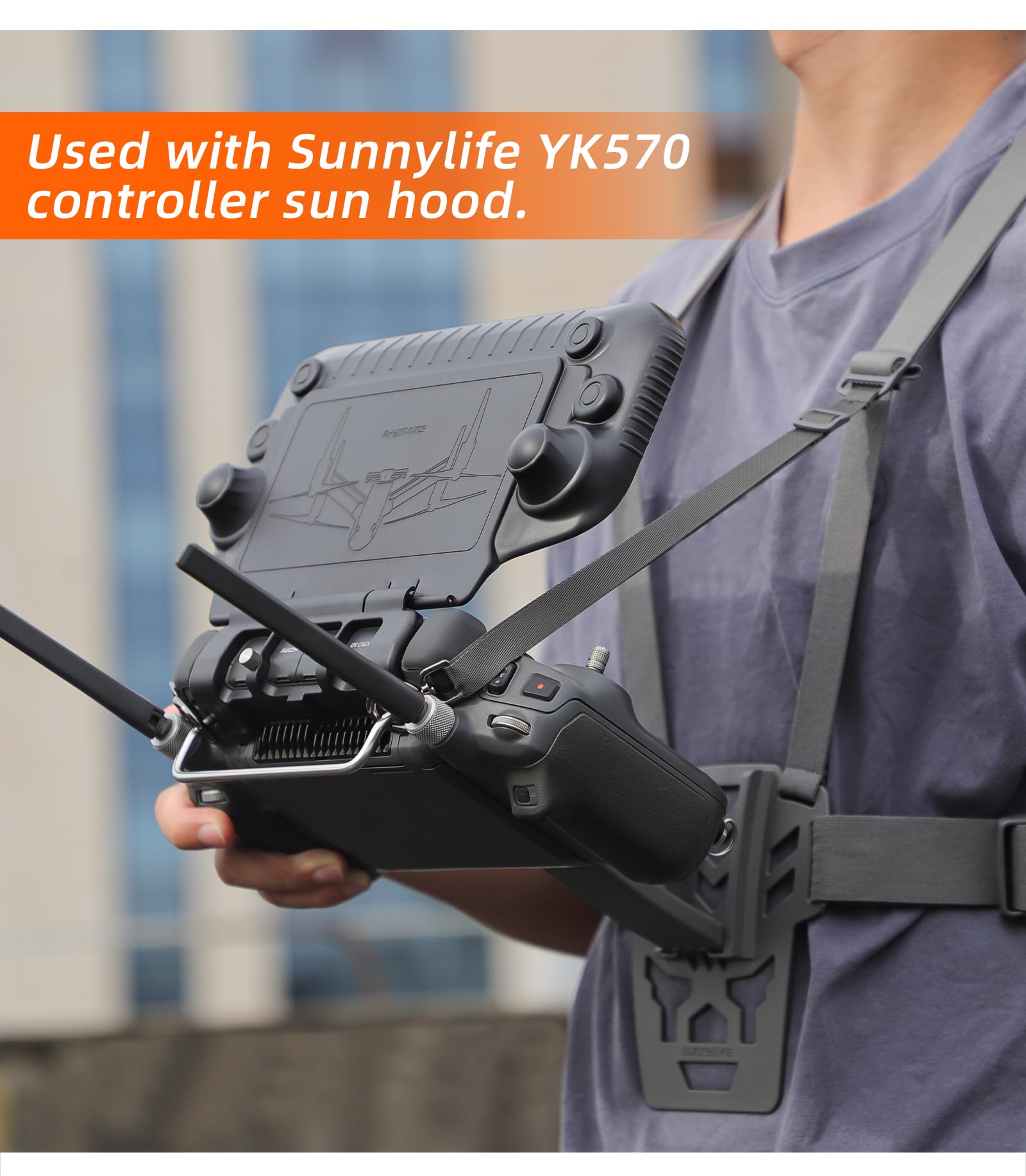 Support Ergonomique pour DJI RC Plus Support Réglable pour Télécommande de Drone Support de Veste Support Ventral Sangle de Poitrine Accessoire