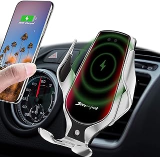 Hinyx Chargeur sans Fil Voiture 10W Chargeur Voiture Induction avec Clip de Sortie d'air pour iPhone 13/12/11/X/8, Support Telephone Chargeur Voiture pour Samsung Galaxy S21/S20/Note10/Note9
