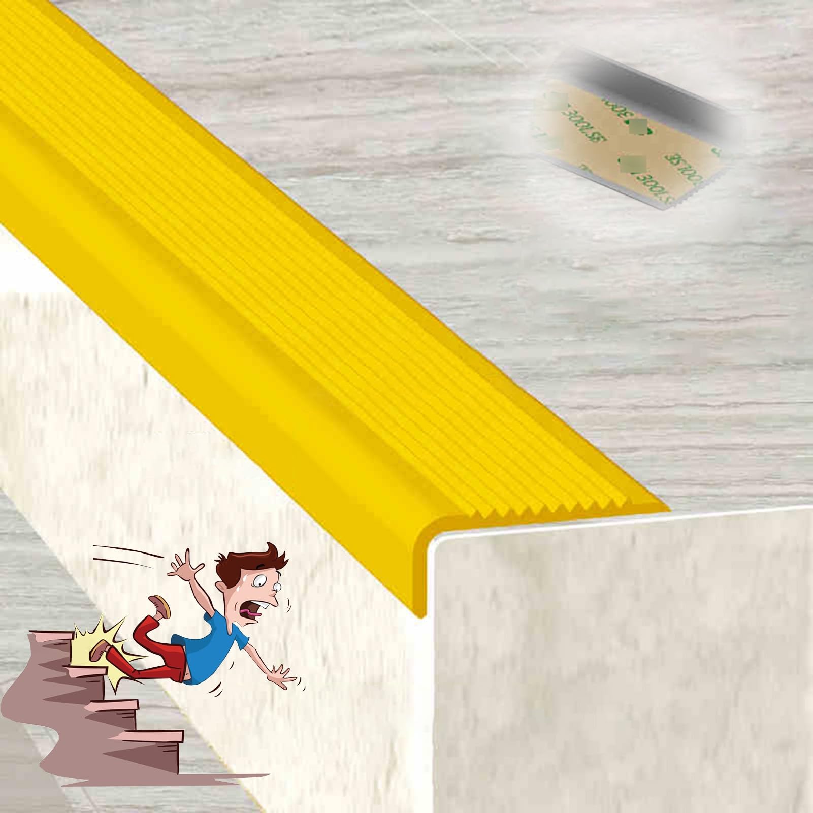 Protector de borde de escalera antideslizante autoadhesivo para esquinas de baldosas