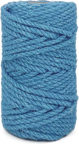Cuerda de yute de 0.177 in de 100 pies de cuerda natural para manualidades, perfecta para jardinería en el hogar, macramé, manualidades, bricolaje,