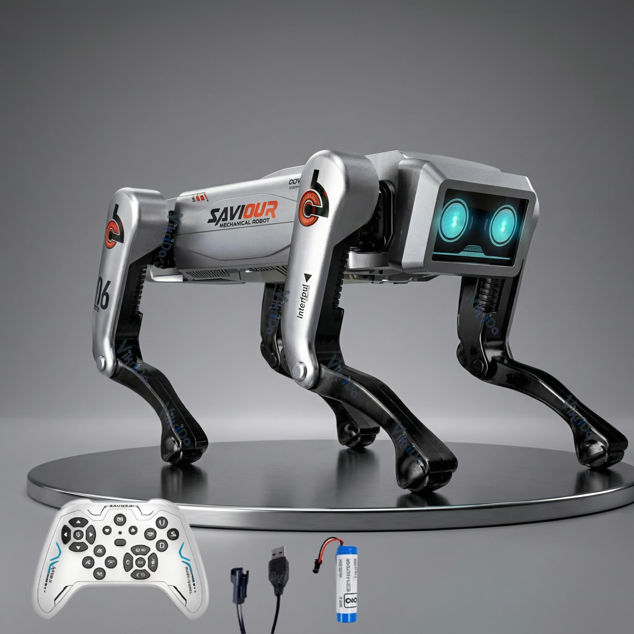 VikriDA Interactive Robot Pet for Kids | Intelligent Programmable RC Pet with 30+ Actions and LED Eyes | Educational STEM Robot Toy for Boys Girls 6 7 8 9 10 11 Year Old discount deal