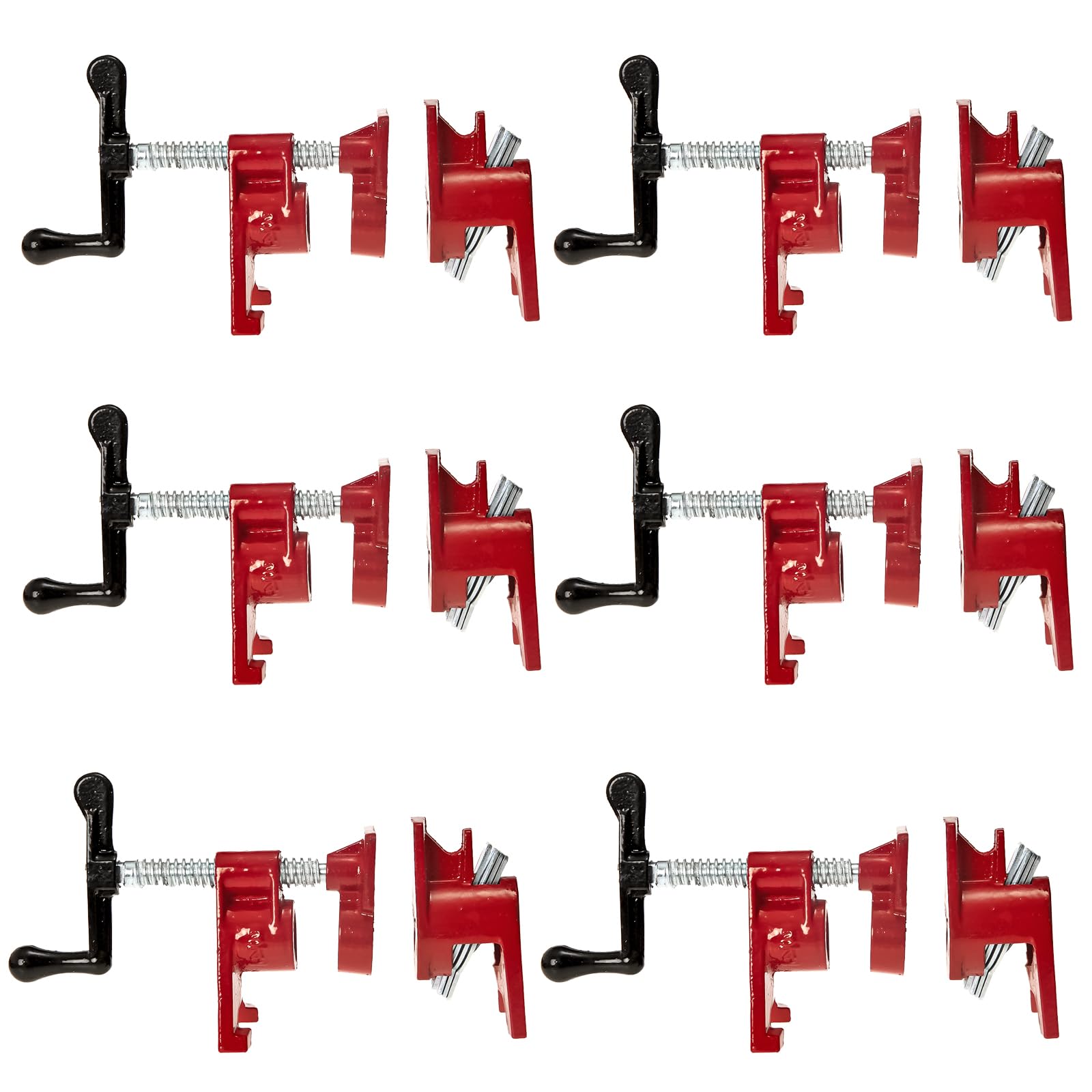 Pipe Clamps 3/4 inch Cast Iron Pipe Clamps for Woodworking with Unique Foot Design for Carpentry and DIY Jobs (4 Pack, 3/4")