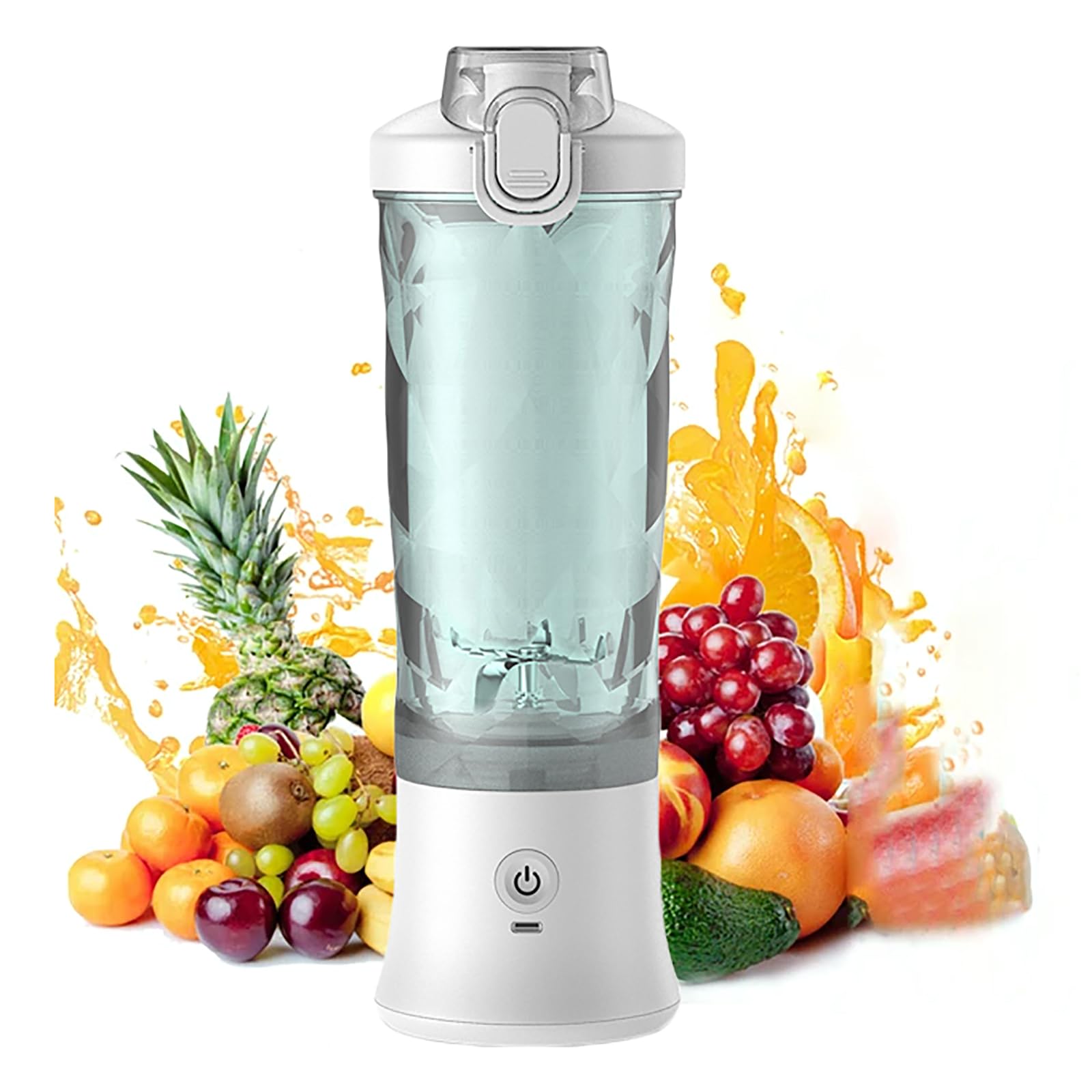 Osobisty Kubek Do Wyciskania Soku, Przenośny Mini Blender Do Smoothie O Dużej Pojemności 600 Ml I 6 Ostrzach, 2 Tryby Regulowane I Z Możliwością Ładowania, Precyzyjna Konstrukcja, Do Grillowania