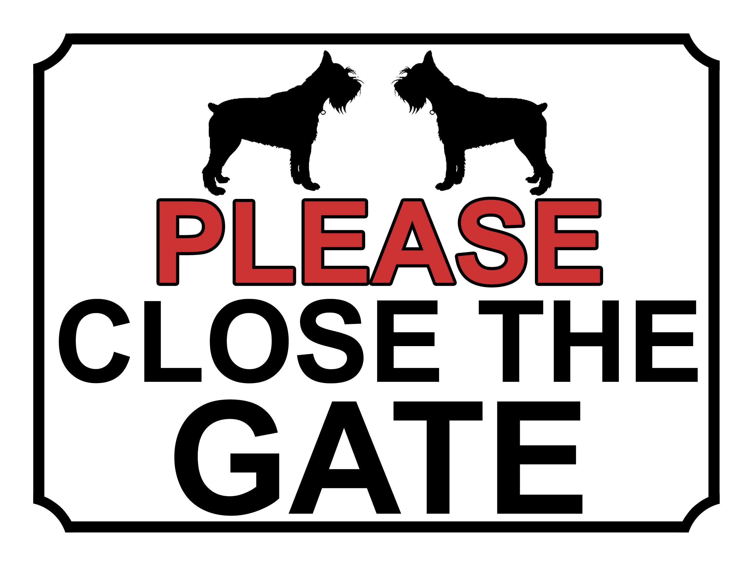 SHAWPRINT PLEASE CLOSE THE GATE DOG THEME METAL SIGN 267MM X 200MM (511H1L) LARGE 10" X 8"