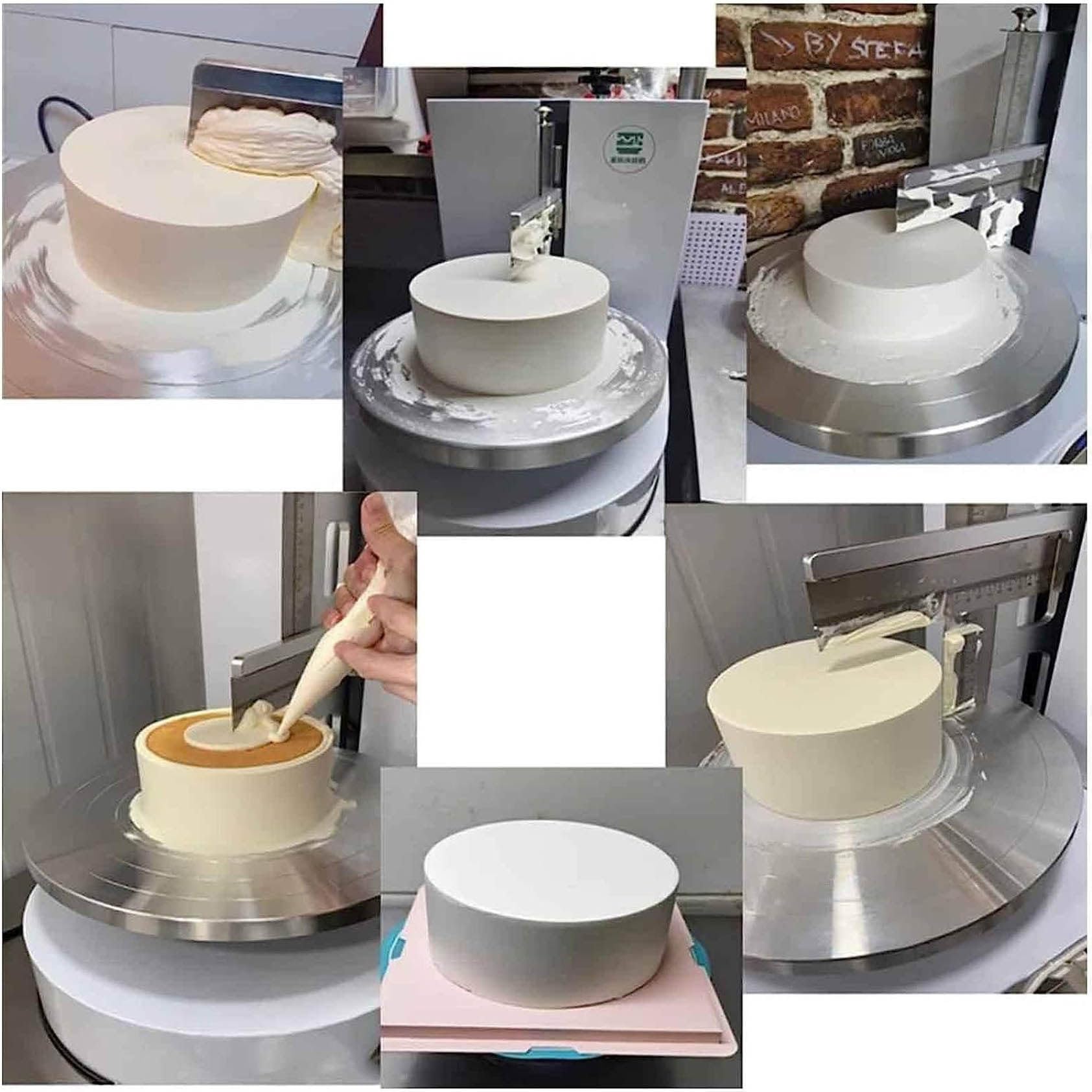 Raschietto per Torta Regolabile Automatico Bakeware Smoothing Decorating Tool, Torta di Compleanno Crema Rivestimento Liscio Macchina per Decorazione Torta,Pink