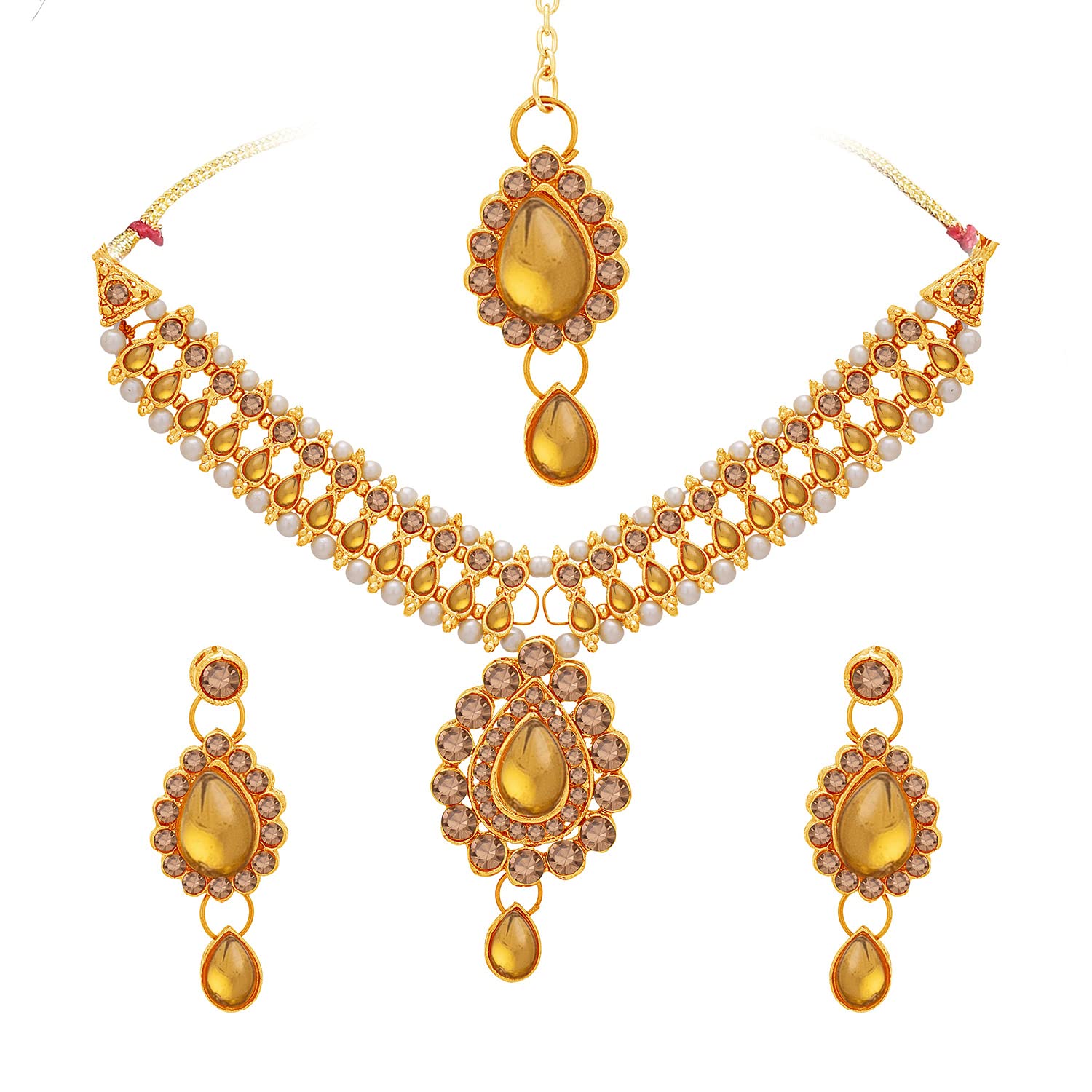 Sukkhi Elaborate Gold Plated Collar Necklace Set For Women (NS102119) (B0B4WXR9RS) Amazon Price History, Amazon Price Tracker