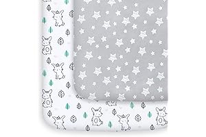 Pack n Play Sheets - 2 Pack Fitted Playard Mattress Sheets for Mini Crib