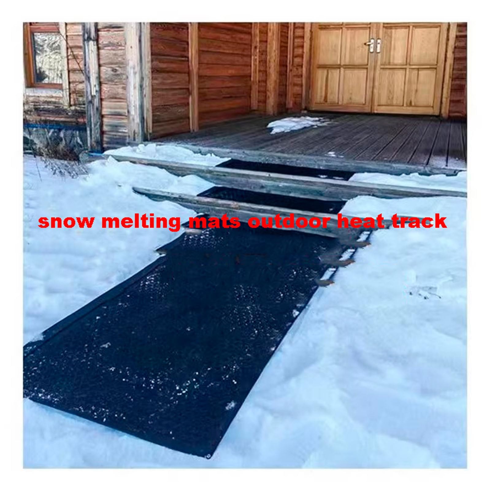Tapis De Fusion De Neige Tapis De Fonte De La Glace Tapis De Fusion De Neige Chauffants Pour Les Entrées Tapis De Chauffage D'escalier Non Glissant Cordon D'alimentation(1pc,30x90cm/11.8x35.4in)